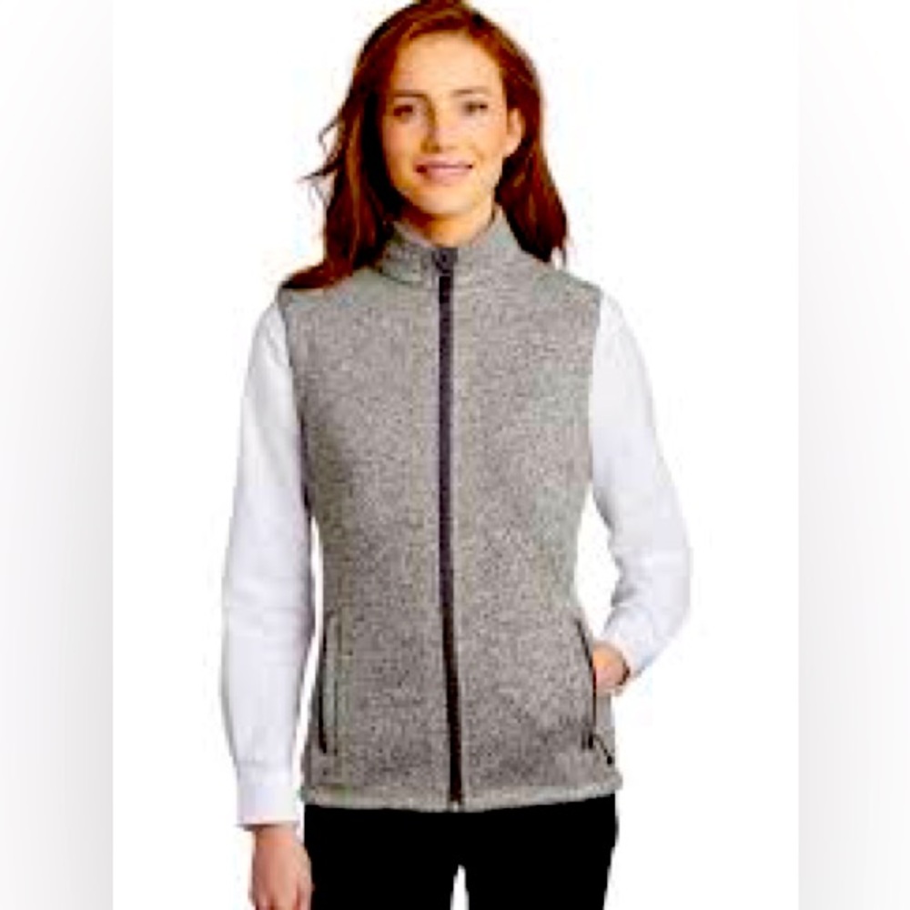 Old Navy Active Heather Gray Fleece Zip Vest • Small